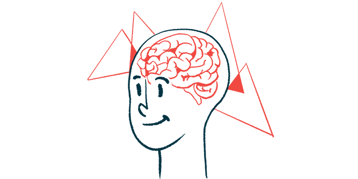 This illustration of a person's head shows a view of the human brain.