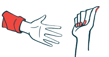 Two hands are shown, one is open and the other is closed into a fist.