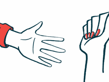 Two hands are shown, one is open and the other is closed into a fist.