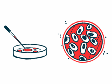 An aerial view of cells in a Petri dish is shown alongside an image of a dropper poised above a second dish.