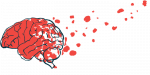 illustration of a brain with Alzheimer's disease