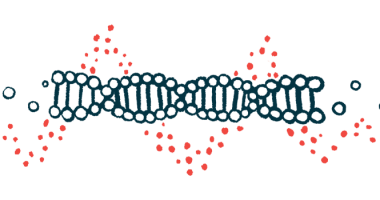 An illustration of DNA showing a portion of its two linked strands that resemble a twisted ladder.