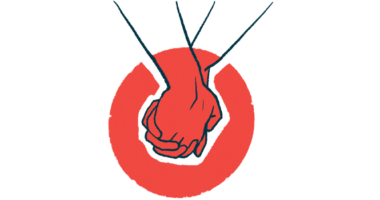 An illustration of two people holding hands.