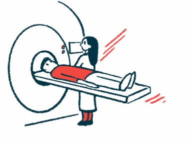 An illustration shows a technician preparing a patient for an imaging scan.