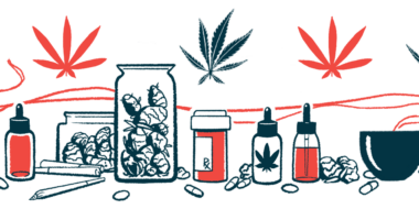 This is an image of various medical marijuana containers that accompanies a story about cannabinoids' effect on motor symptoms of Parkinson's disease in zebrafish.
