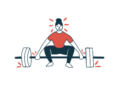 exercise and Parkinson's | Parkinson's News Today | meta-analysis of long-term exercise studies | illustration of person lifting weights