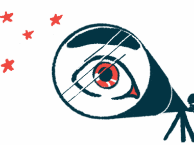 An eye is highlighted in the lens of a giant telescope as a person looks at the stars.