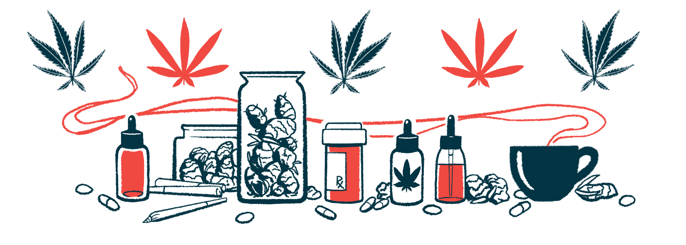 An illustration shows different forms of administering cannabis.
