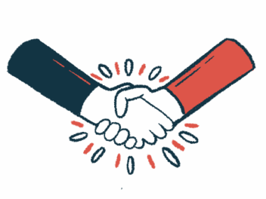 An illustration of two people shaking hands.