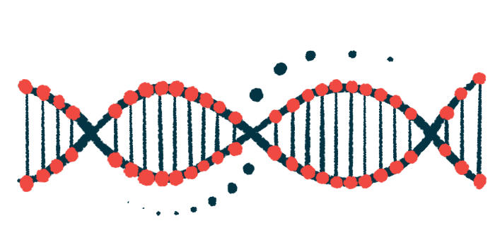 This illustration of a DNA strand highlighting its double helix shape.