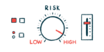 A dashboard gauge of risk shows the needle pointing to high, written in all capitals.