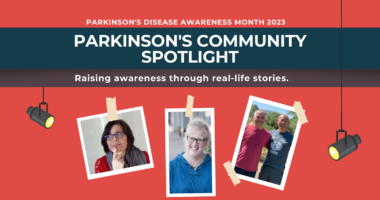 A graphic image accompanying Parkinson's community spotlight stories.