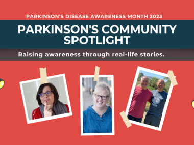 A graphic image accompanying Parkinson's community spotlight stories.