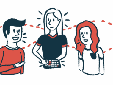 An illustration of three people speaking with one another.