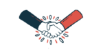 An illustration of a handshake.