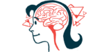 An illustration shows a profile image of the human brain inside a person's head.