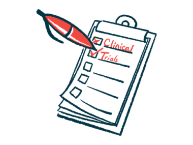 An illustration of a pen checking off lines for clinical trials on a clipboard list.