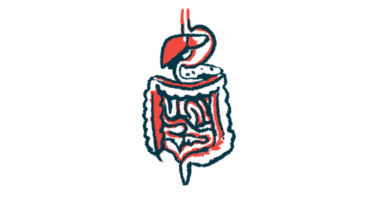 An illustration provides a close-up view of the human digestive system.