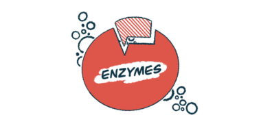 A circle with a piece breaking off is labeled 'enzymes.'