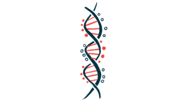 An illustration shows a strand of DNA.