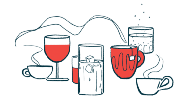 Illustration of drinks in cups, glasses, and mugs.