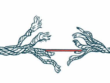 A fraying rope is used to illustrate damage to brain connections.