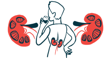 A person is shown drinking a glass of water, their kidneys shown inside and enlarged beside them.