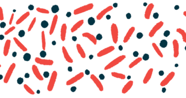 Bacteria float on a white background in this illustration.