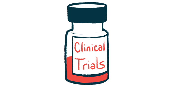 A medicine vial is labeled Clinical Trials.