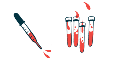 Vials of blood and a pipette are shown.