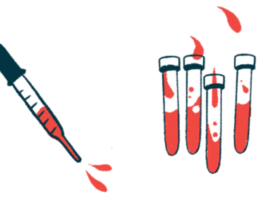 Vials of blood and a pipette are shown.