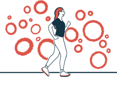A woman is shown walking.