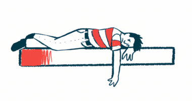 A depressed person lies stomach-down on a bench, with one arm dangling down.