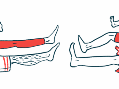 Six legs are shown extended toward each other, with three on each side.