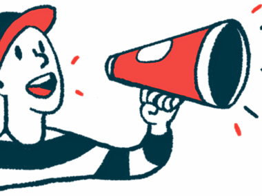 Illustration of a person using a megaphone cone to make an announcement.