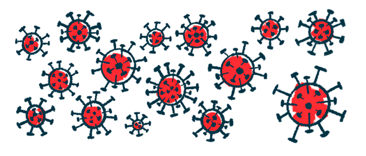 An illustration of invading agents, like viruses and bacteria.