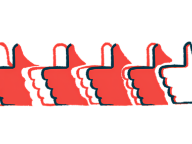 Illustration of hands showing thumbs-up sign.