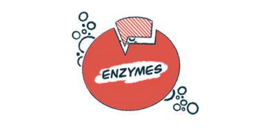 A circle with a piece breaking off is labeled 'ENZYMES.'