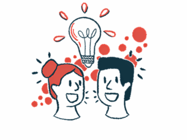 A giant lightbulb is shown over the heads of two people, signifying collaboration.