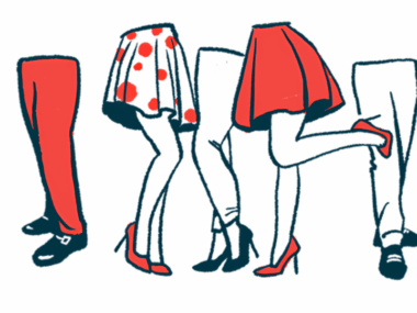 An illustration shows several pairs of human legs from the waist down, with one set striking a flamingo pose.