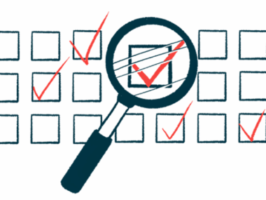 A magnifying glass highlights one check box on a survey.