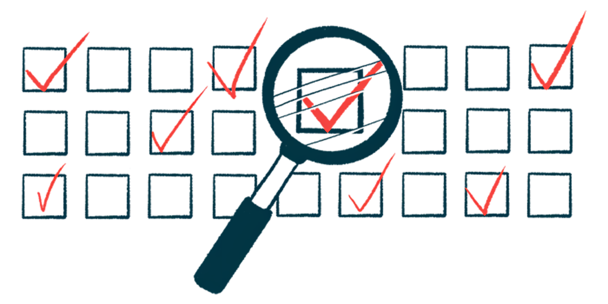 A magnifying glass highlights one check box on a survey.
