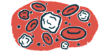 Illustration of white and red blood cells.