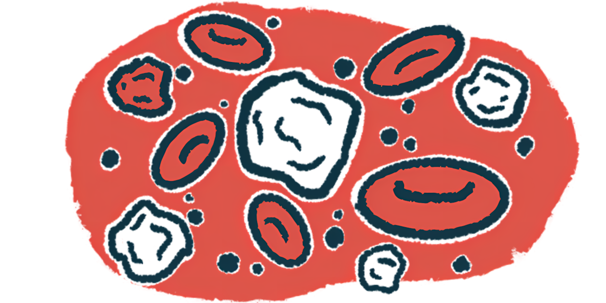 Illustration of white and red blood cells.