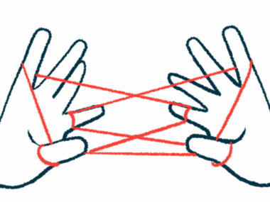 An illustration shows two hands doing a cat's cradle with a length of string.