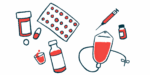 An illustration shows an array of medicines in different forms.