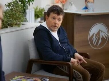 The actor and Parkinson's advocated Michael J. Fox is seen on the set of the Apple TV+ drama 