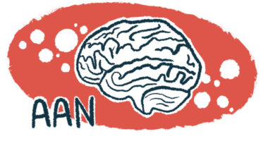 An illustration of the brain with the letters AAN alongside, representing the American Academy of Neurology meeting.