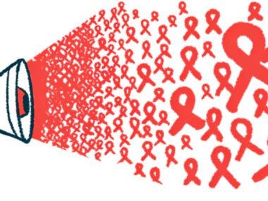 An illustration of a megaphone blasting out ribbons in an effort to call attention to an event.