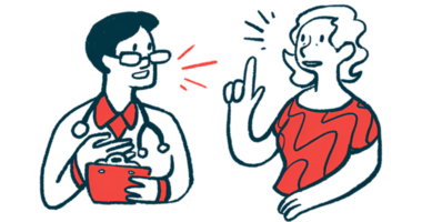 A patient speaks to a doctor.